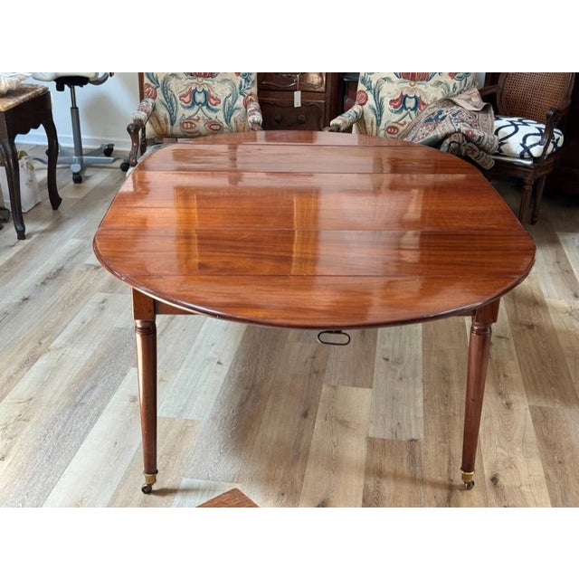 French Directoire Mahogany Breakfast or Small Dining Table, Circa 1800, 71" Total Length For Sale - Image 9 of 10