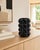 Vintage Black Bubble Art Glass Vase In The Style Of Kosta Boda Kindly note photo number two (2) is a digital rendering...