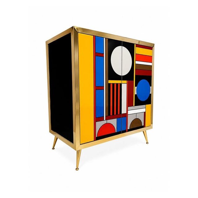 Glass 2-Door Sideboard, 1980s For Sale - Image 3 of 5