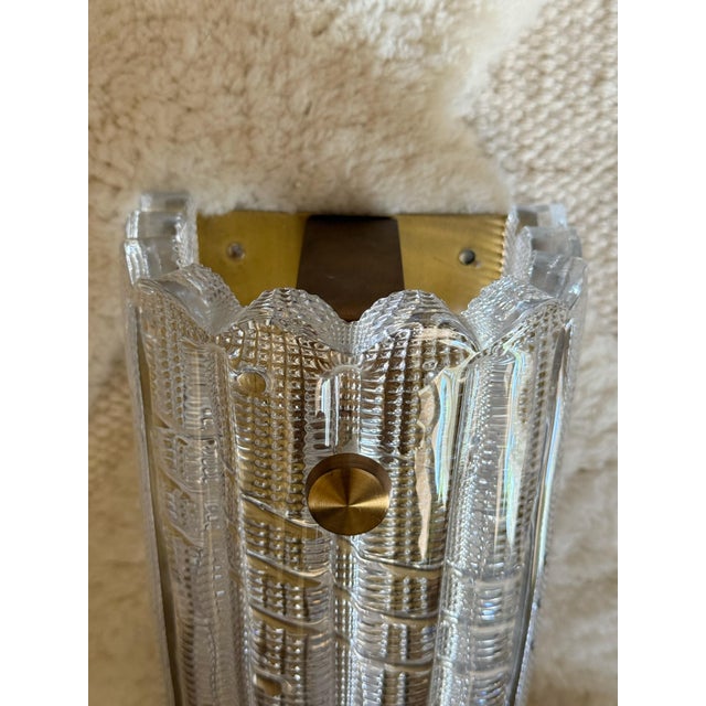 1960s Vintage Crystal and Brass Wall Sconce by Carl Fagerlund for Orrefors & Lyfa, 1960s For Sale - Image 5 of 7