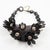 1980s Anthracite Gray Acrylic Necklace with Flowers and Pearls For Sale - Image 5 of 9