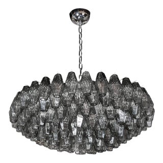 Handblown Murano Glass Polyhedral Chandelier in the Manner of Venini For Sale