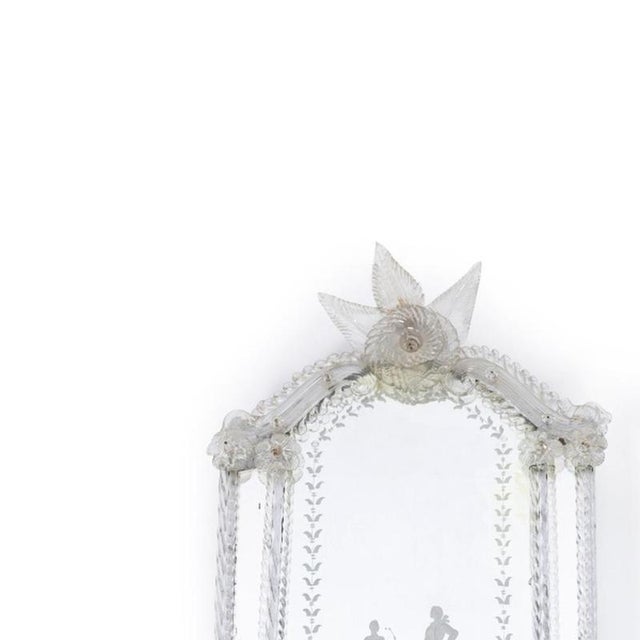Furniture - Pair of Venetian mirrors - 19th century. Italian, 19th century; wooden frames covered with acid-etched mirror;...