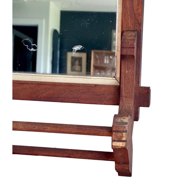 Late 19th Century Antique Eastlake-Style Wall Mirror With Towel Bar For Sale - Image 5 of 12