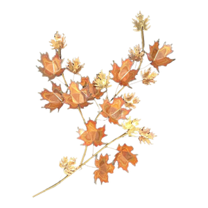 1971 Brutalist Signed Dated Curtis Jere Maple Leaf Wall Sculpture, Mid-Century Modern