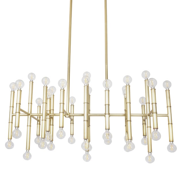 Mid-Century Modern Jonathan Adler Meurice Rectangle Chandelier For Sale - Image 3 of 8