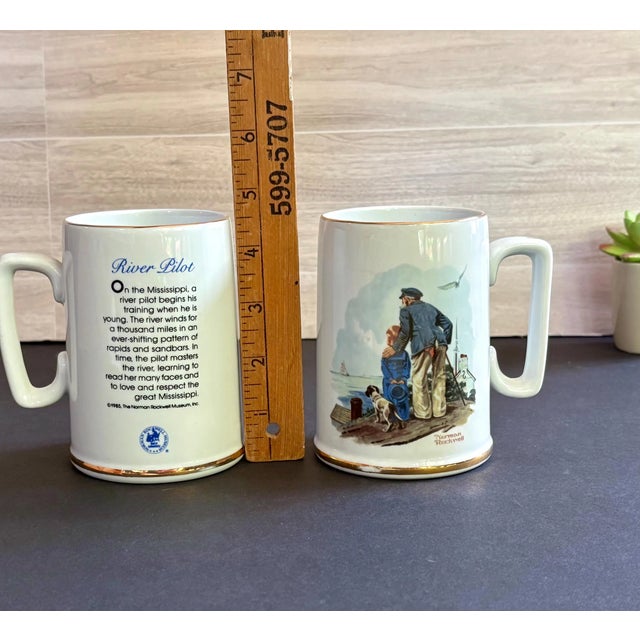 Vintage Norman Rockwell Ceramic Mugs Set of 2 For Sale - Image 9 of 9