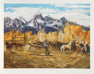 Conrad Schwiering Lithograph - Singlin' Out