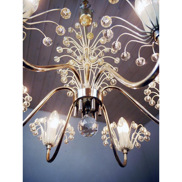 Pyra Chandelier in Crystal & Brass from Rupert Nikoll, Austria, 1950s For Sale - Image 3 of 7