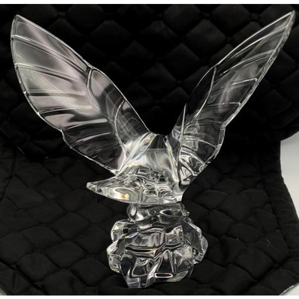 Val St Lambert Crystal Eagle Sculpture / Figurine (Large 9.5-inch, 4lbs) Signed DeSousa For Sale - Image 10 of 18