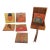Mid 20th Century Chinoiserie Boxed Set of 6 Square Coasters Chinese Ancestor Portrait Motif For Sale