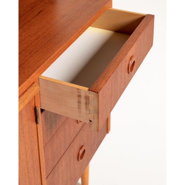 Swedish Teak Bookcase with Desk, 1960s For Sale - Image 6 of 11