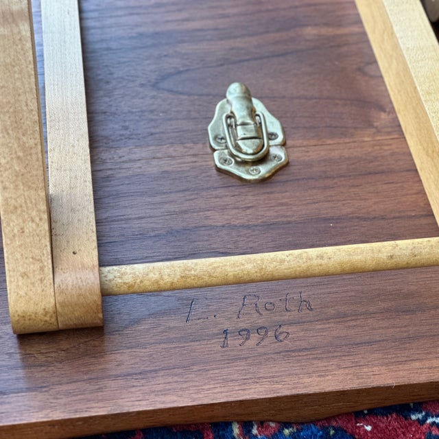 Artisan Made Shaped Walnut & Maple Wooden Folding Seat or Bench For Sale - Image 12 of 12