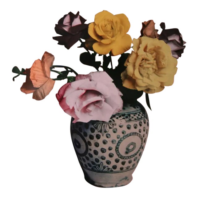 Roses and Poppies in Spotted Vase (Red), Francesco Scavullo Screenprint on Lennox Museum Board, Signed and Numbered in Pencil, Verso For Sale