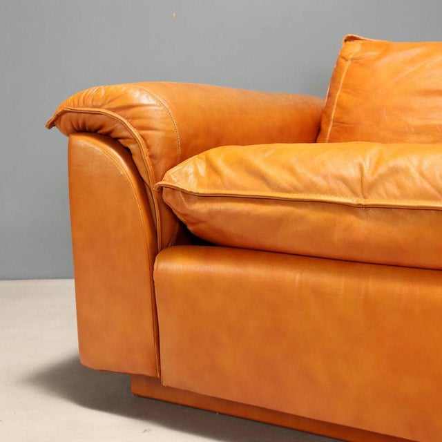 Tan Leather Lounge Chairs, 1970s, Set of 2 For Sale - Image 8 of 14