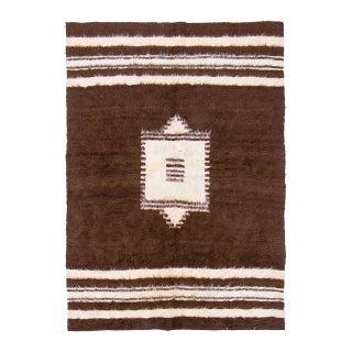 Brown Vintage Turkish Blanket Kilim Rug For Sale