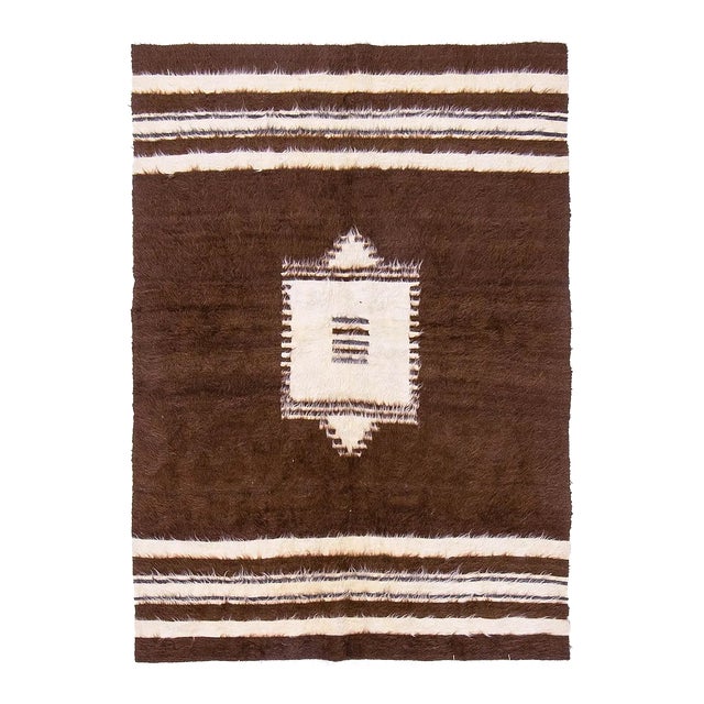 Brown Vintage Turkish Blanket Kilim Rug For Sale