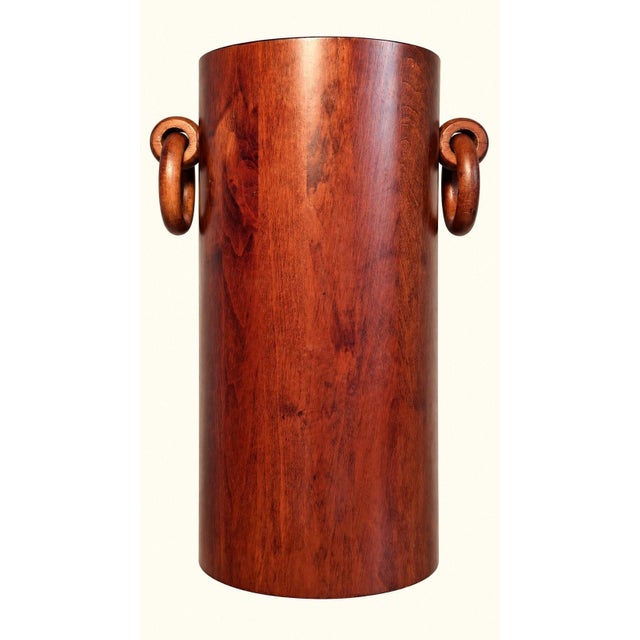 Brown Mid-Century Brutalist Walnut Umbrella Stand, 1960s For Sale - Image 8 of 8