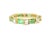 Estate 14K yellow gold eternity band featuring alternating baguette-cut emeralds and round diamonds, a timeless symbol of...