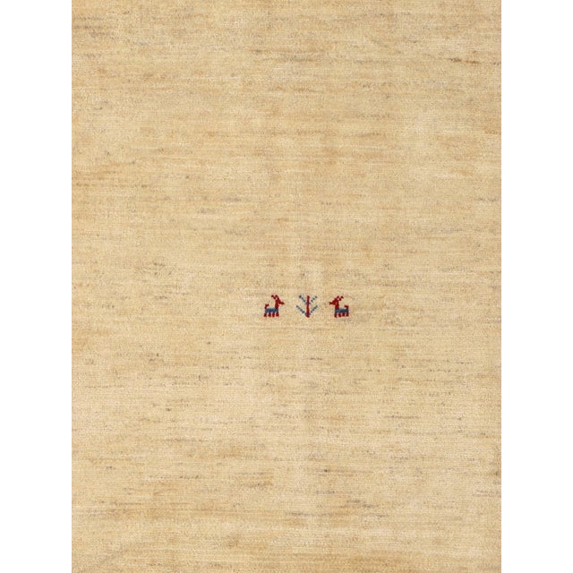 Contemporary Vintage Hand-Knotted Persian Gabbeh Rug 6'7" X 9'7" For Sale - Image 3 of 5