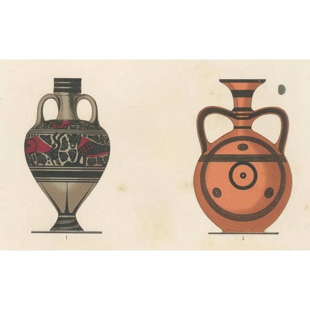 Albert Genick, Greek Bottles & Drinking Cup Color Lithograph, 1883, Lithograph For Sale - Image 6 of 10