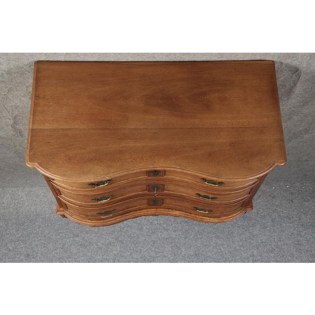 Wood Antique 18th Century Baroque Oak Chest of Drawers, 1750s For Sale - Image 7 of 18