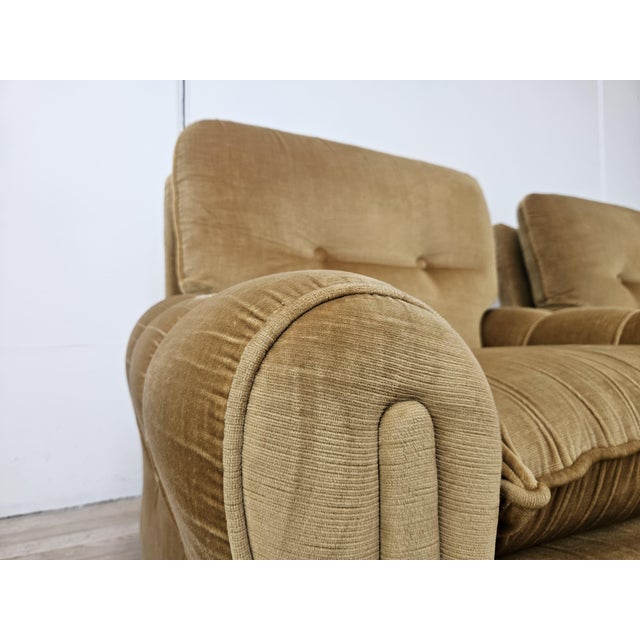 Vintage Italian Fabric Armchairs, 1970, Set of 2 For Sale - Image 10 of 18