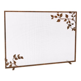 Tobacco Graceful Leaves Fireplace Screen For Sale
