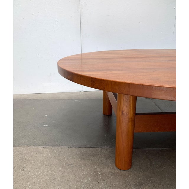 Large Mid-Century Brutalist Solid Teak Coffee Table, 1960s For Sale - Image 11 of 18