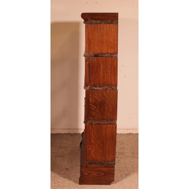 Modular Bookcase in Oak from Globe Wernicke, 1890s, Set of 4 For Sale - Image 10 of 11