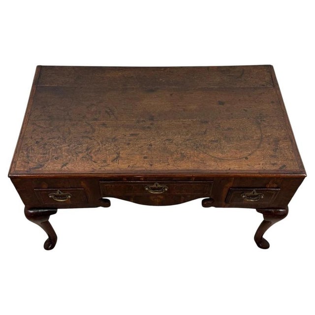 Antique English Queen Anne Style Walnut Side Table, 1700s For Sale - Image 6 of 12