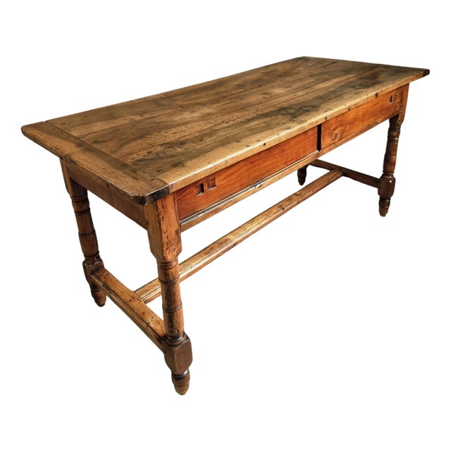 Antique Louis Philippe Dining Table with Walnut Top, 1800s For Sale