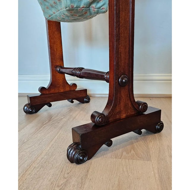 Brown Antique English William IV Period Rosewood Mahogany Sewing Stand For Sale - Image 8 of 13