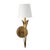 Contemporary River Reed Sconce Single, Antique Gold Leaf with Natural Linen Shade For Sale - Image 3 of 3