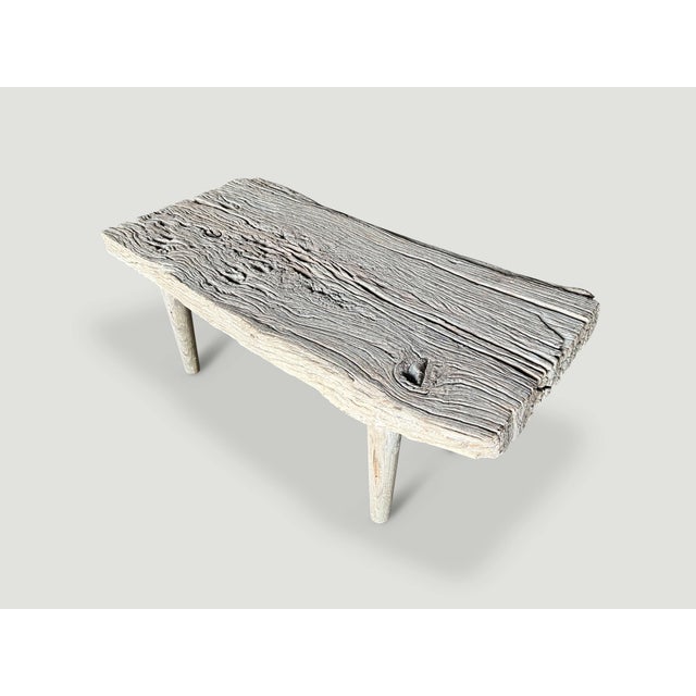 Cream Andrianna Shamaris St. Barts Teak Wood Coffee Table or Bench For Sale - Image 8 of 18