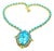 Bochic "Capri" Diamonds, Emeralds & Turquoise Necklace Set In 18K & Silver For Sale