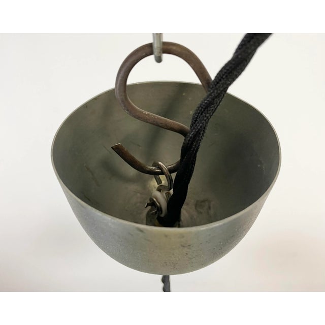 Small Industrial Black Enamel Pendant Lamp, 1950s For Sale - Image 6 of 10