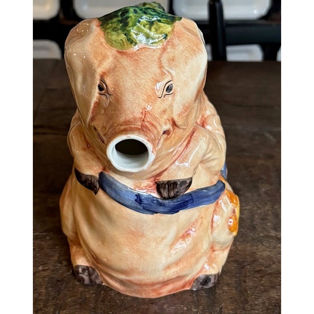 Mid 20th Century Italian Majolica Monk Pig Pitcher, Signed For Sale - Image 5 of 10