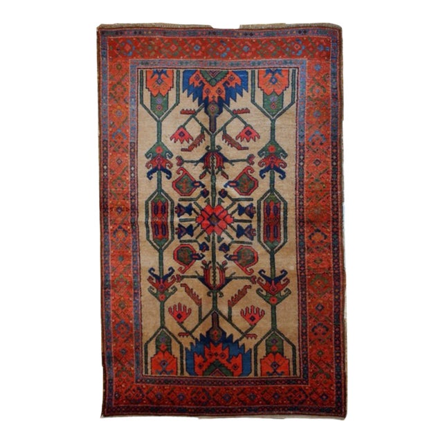 1900s Handmade Antique Persian Kurdish Rug 4' X 6' For Sale