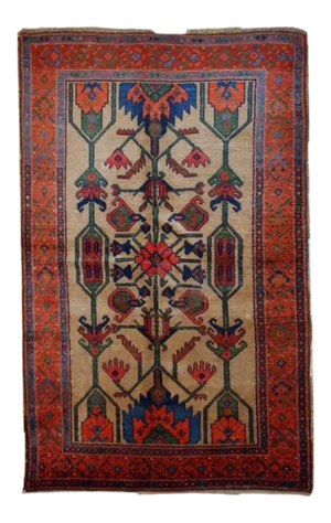 1900s Handmade Antique Persian Kurdish Rug 4' X 6'