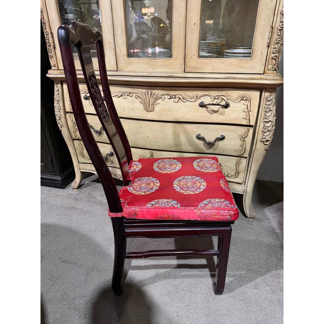 Burgundy Asian Style Dining Set For Sale - Image 8 of 8