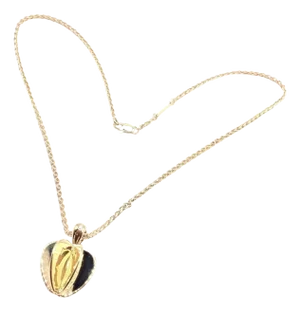 Cartier Yellow Gold Double C 3d Apple Pendant Chain Necklace