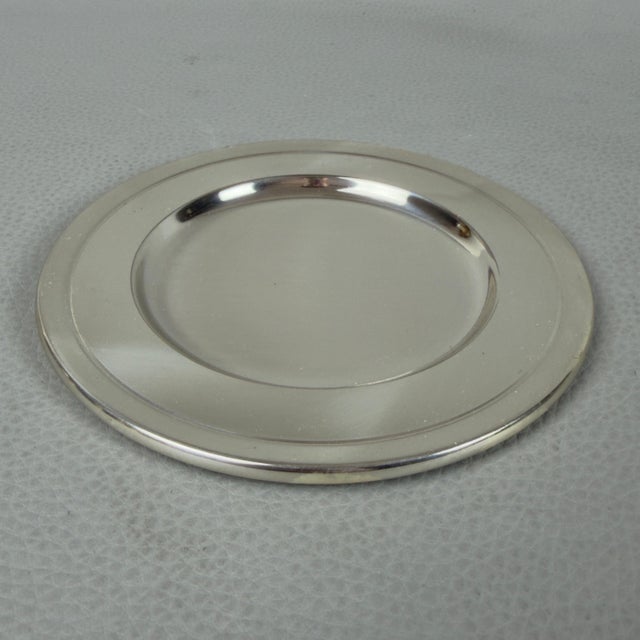 Metal Hand-Worked Silver-Plated Brass Glasses and Coasters with Gilt Interior, 20th Century, Set of 12 For Sale - Image 7 of 11