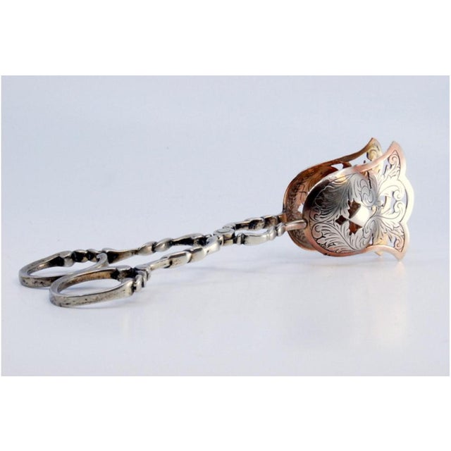 Silver Salad Tongs with Intertwined Shells and Stems For Sale - Image 5 of 9