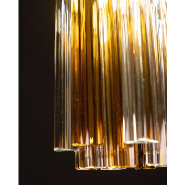 Triedri Amber and Transparent Ceiling Light by Venini, 1960 For Sale - Image 9 of 12