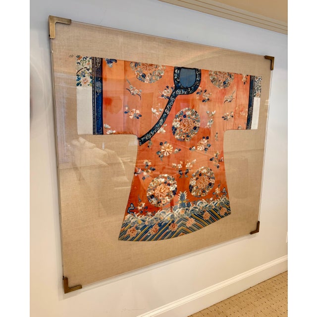 Frame Fine Embroidered Chinese Court Lady Casual Robe Qing Dynasty Provenance For Sale - Image 14 of 18