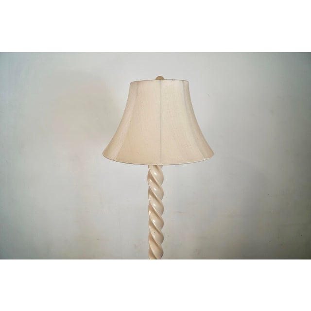 Mid-Century Modern 1970’s Hollywood Regency Barley Twist Metal Floor Lamp For Sale - Image 3 of 12