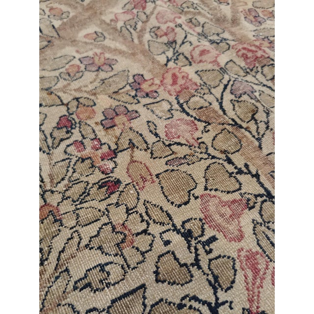 Antique Lavar Kerman Carpet, Fine Persian Oriental Rug Jewel Blue, Gold and Navy For Sale - Image 13 of 18