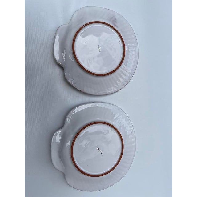 Cream Majolica Sea Shell Dishes a Pair For Sale - Image 8 of 8