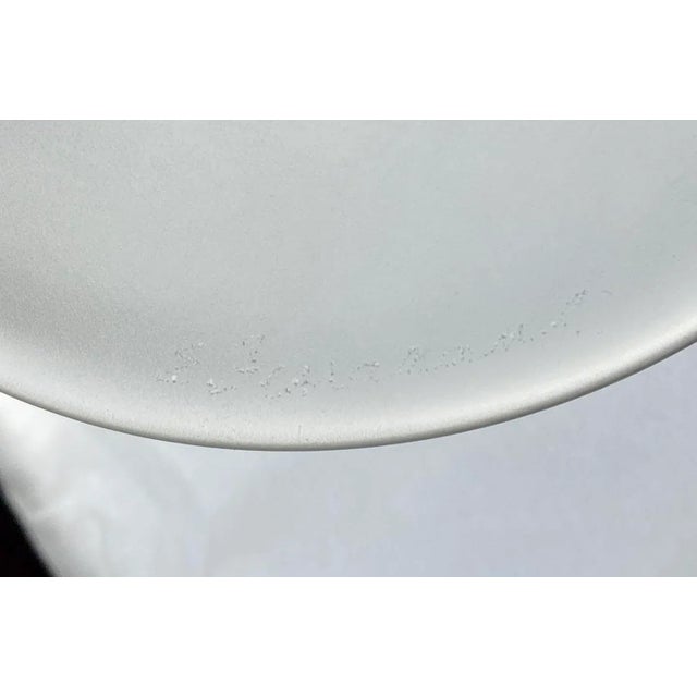 Vintage Large Italian Green Art Glass Etched Grapevine Stretch Vase For Sale - Image 10 of 10